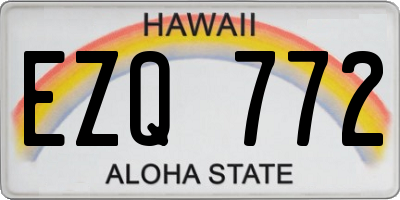 HI license plate EZQ772