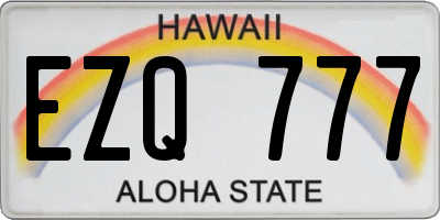 HI license plate EZQ777