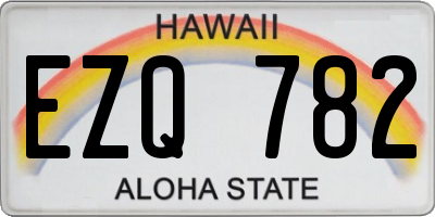 HI license plate EZQ782