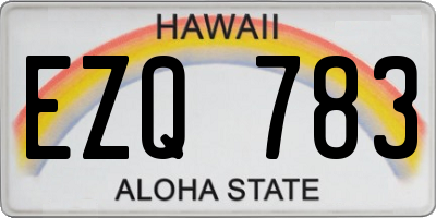 HI license plate EZQ783