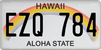 HI license plate EZQ784