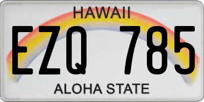 HI license plate EZQ785
