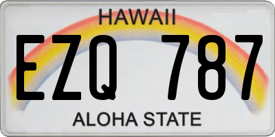 HI license plate EZQ787