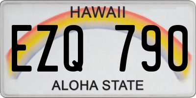 HI license plate EZQ790