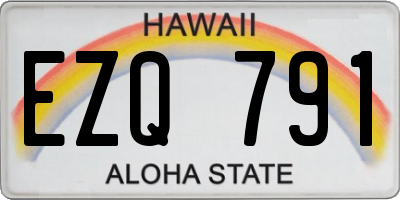 HI license plate EZQ791