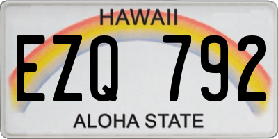 HI license plate EZQ792