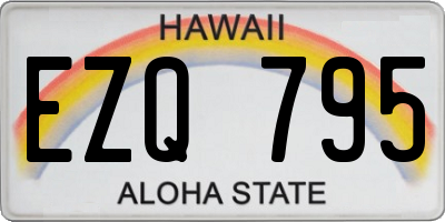 HI license plate EZQ795