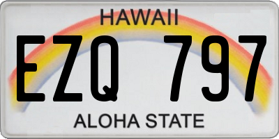 HI license plate EZQ797