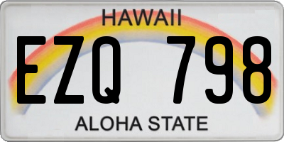 HI license plate EZQ798