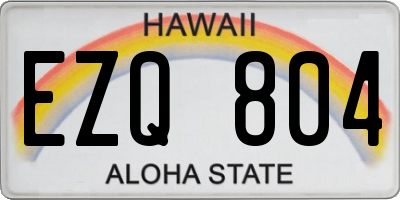 HI license plate EZQ804