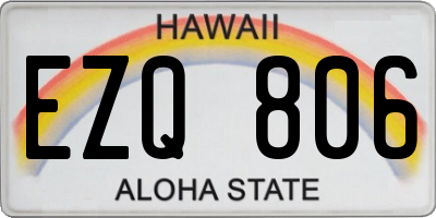 HI license plate EZQ806