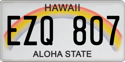 HI license plate EZQ807