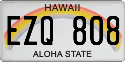HI license plate EZQ808