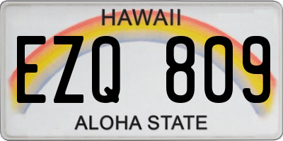HI license plate EZQ809