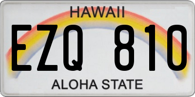 HI license plate EZQ810