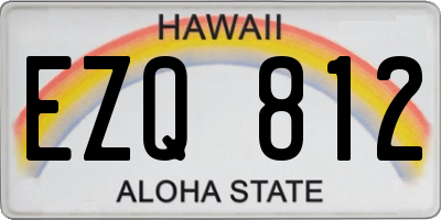 HI license plate EZQ812
