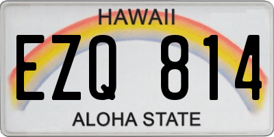 HI license plate EZQ814