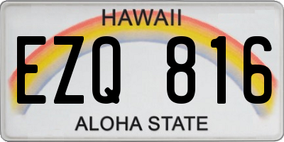 HI license plate EZQ816