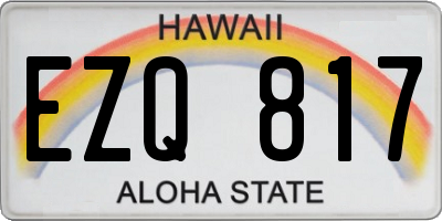 HI license plate EZQ817