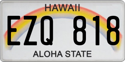 HI license plate EZQ818