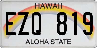 HI license plate EZQ819
