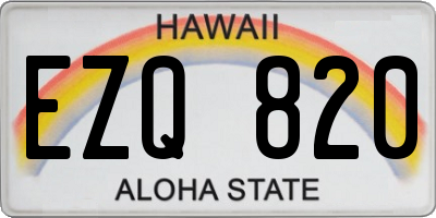 HI license plate EZQ820