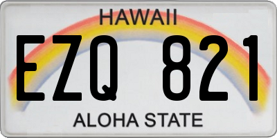 HI license plate EZQ821