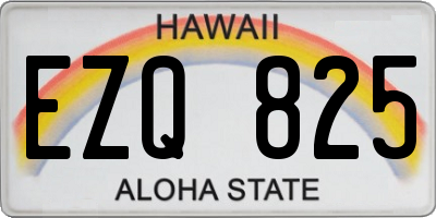 HI license plate EZQ825