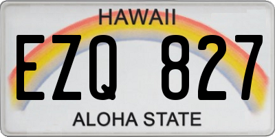 HI license plate EZQ827