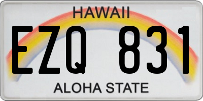 HI license plate EZQ831