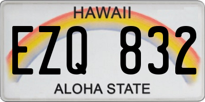 HI license plate EZQ832