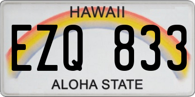 HI license plate EZQ833