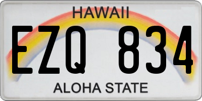HI license plate EZQ834