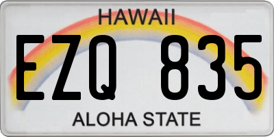 HI license plate EZQ835