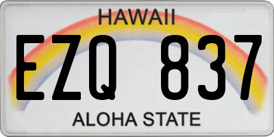 HI license plate EZQ837