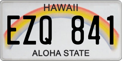 HI license plate EZQ841