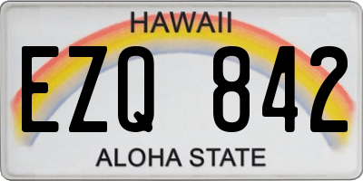 HI license plate EZQ842