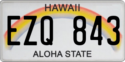 HI license plate EZQ843