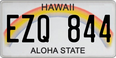HI license plate EZQ844