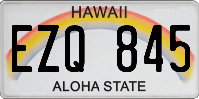 HI license plate EZQ845