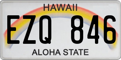 HI license plate EZQ846