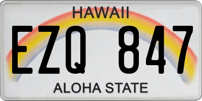 HI license plate EZQ847