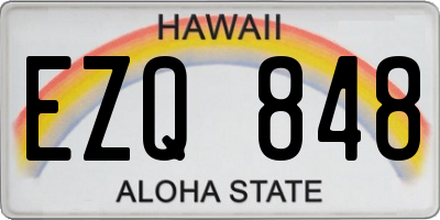 HI license plate EZQ848