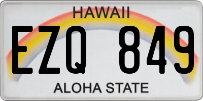 HI license plate EZQ849