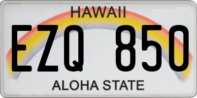 HI license plate EZQ850