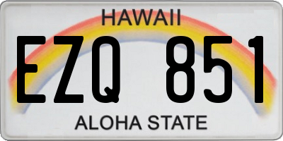 HI license plate EZQ851