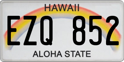 HI license plate EZQ852