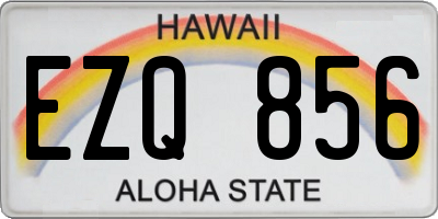 HI license plate EZQ856