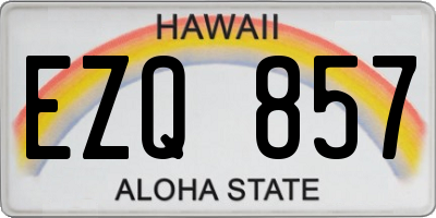 HI license plate EZQ857