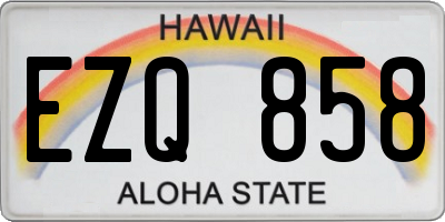 HI license plate EZQ858